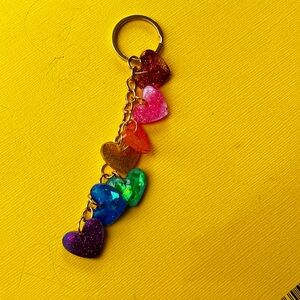 Rainbow Heart Keychain